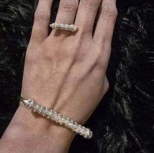 21kgp Dubai Set - Elegant Gold and Silver Bracelet and Ring Set